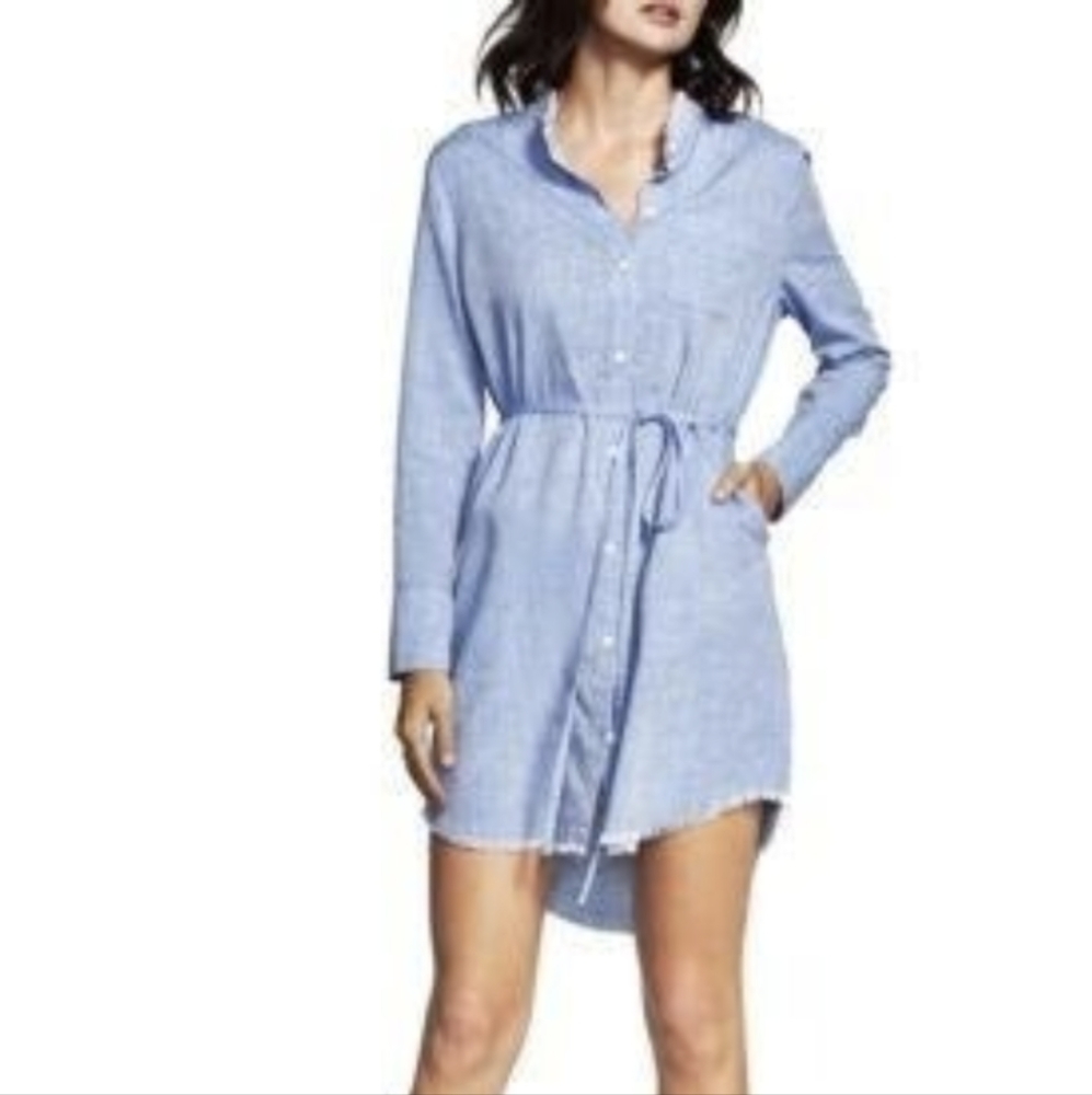 the blue shirt shop Prince & mott Chambray Linen Shirt Dress